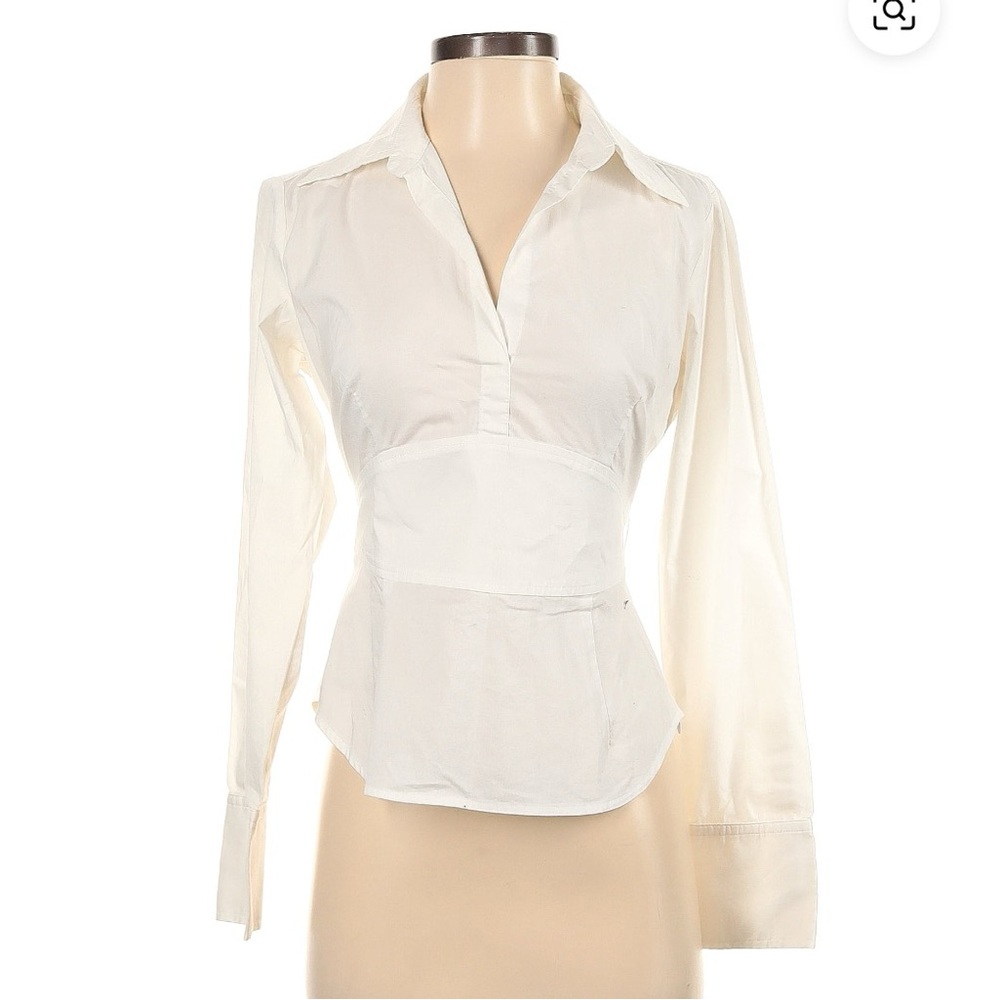 Laundry by Shelli Segal Tie-Back Collared Long Sleeve